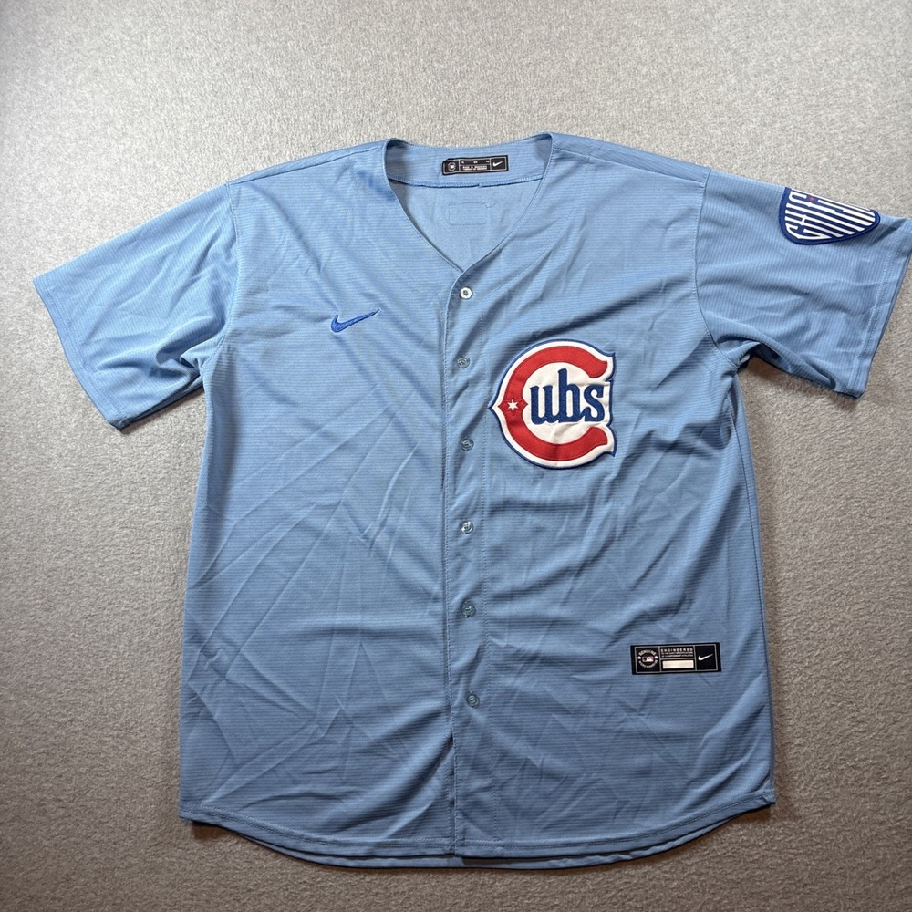 Cubs Light Blue Alternate Limited Jersey Mens Size XL Baseball MLB Chicago Nike